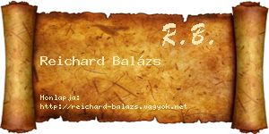 Reichard Balázs névjegykártya